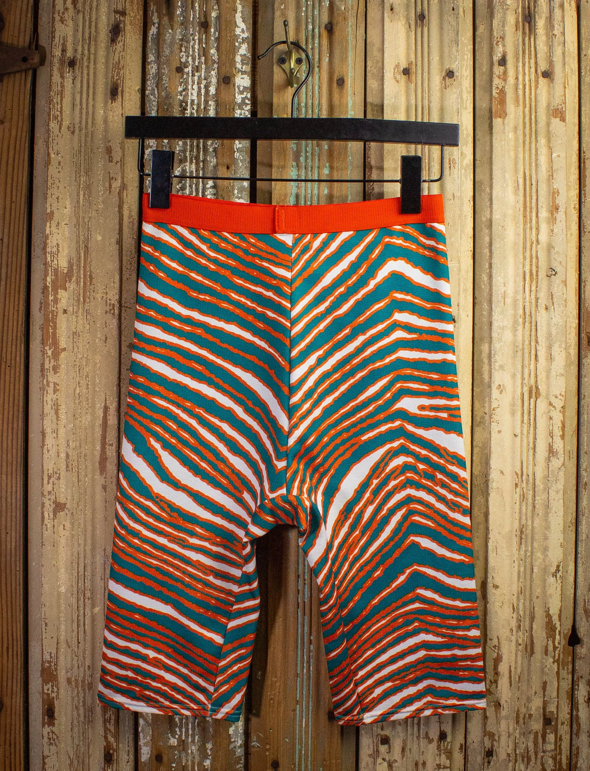 Vintage Zubaz Tiger Print Shorts 90s Teal and Orange Small