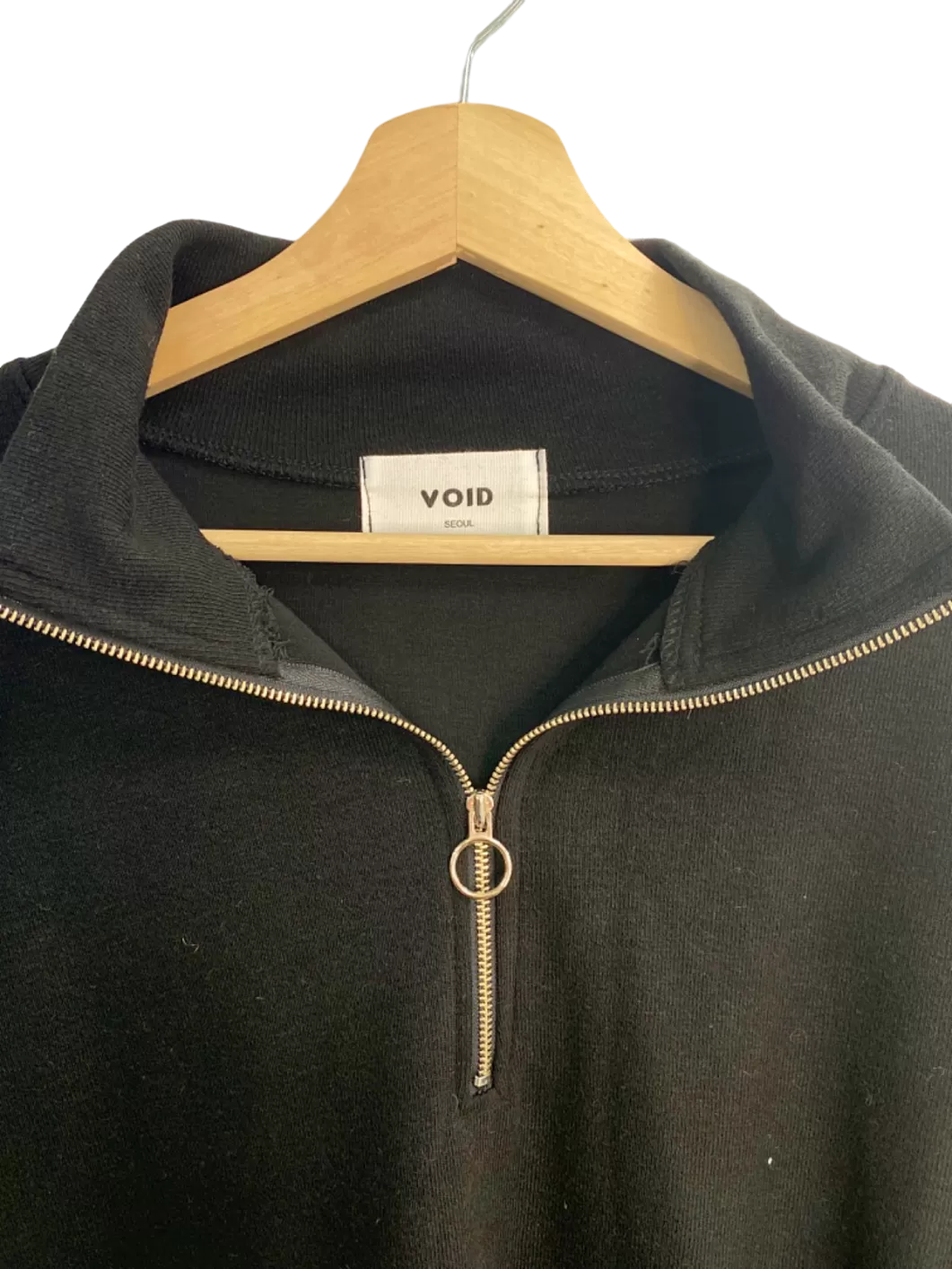 VOID Black Half-Zip Sweatshirt UK M