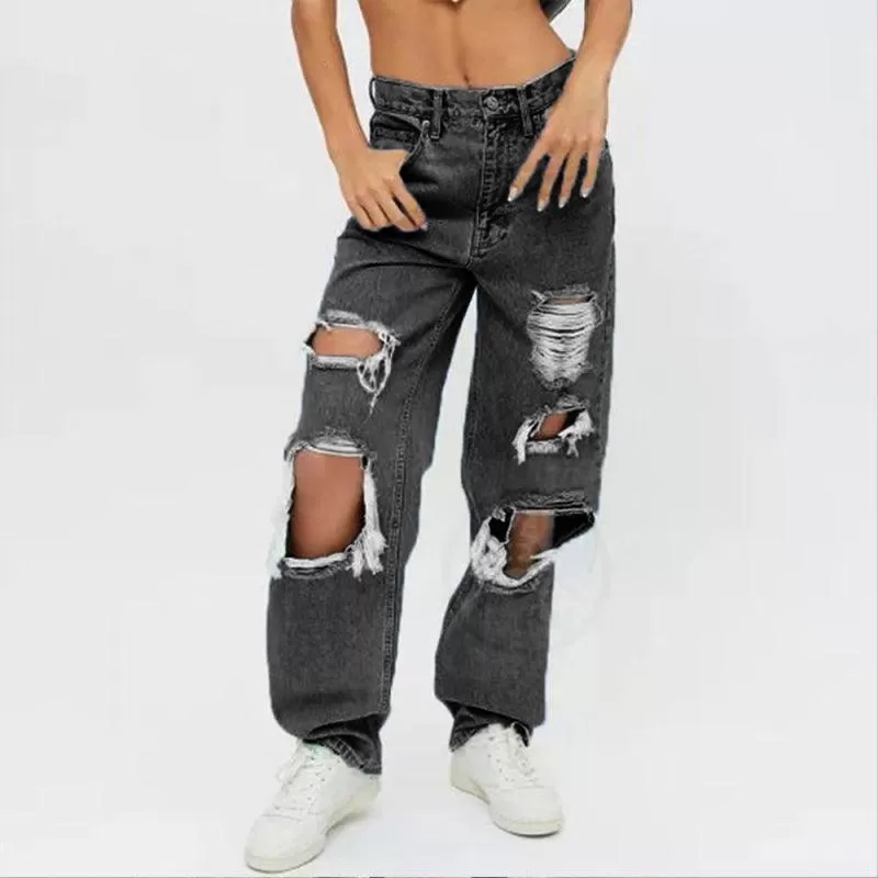 Women Ripped Baggy Jeans