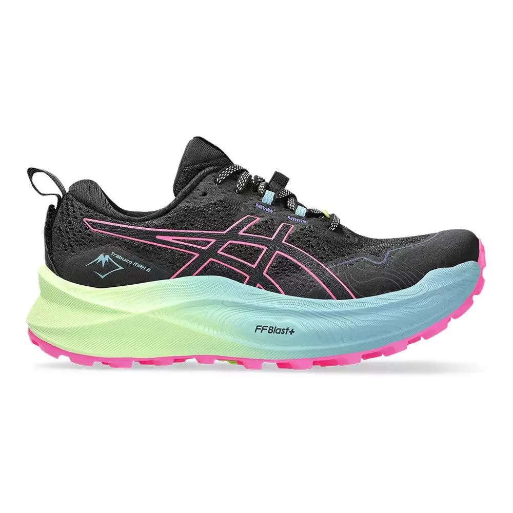 Women's ASICS Trabuco Max 2, Black/Hot Pink, 10 B Medium